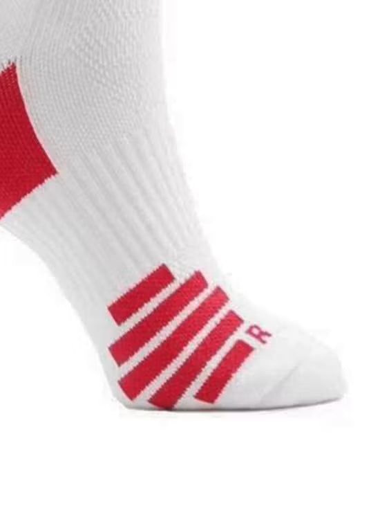 Li-Ning Mid Cut Socks- White/Red Badminton Socks